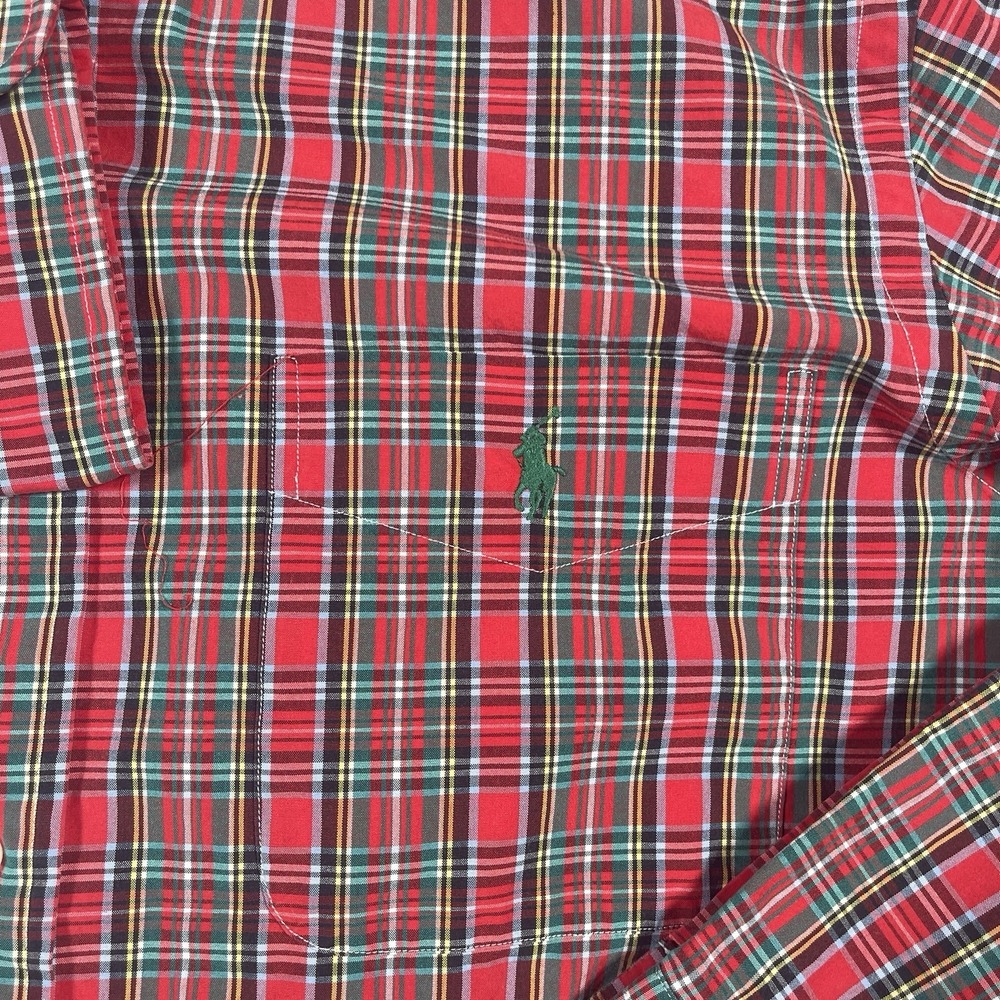 Polo Ralph Lauren Classic Fit Red Plaid Button Down LS Shirt Mens Large L - Picture 4 of 8